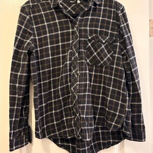 BDG Black and White Checkered Flannel